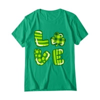 Ženski bluze Ženski dan ul Patrick tiska na okruglom vratu Majica kratkih rukava Mint Green XL