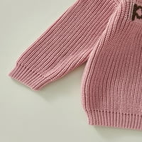 Wybzd Jesen zimske dječje dječje djevojke džemper vrhova pukotina s dugim rukavima Pletena topla odjeća ružičasta 6- mjeseci
