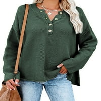 HAITE ženski džemperi dugih rukava V VAKT KLIT FELL pulover Jumper vrhovi zeleni m