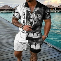 Objave za muškarce 3D kratkih rukava kratke hlače plaže Tropska havajska karoserija Sportski kratke hlače odijelo sportsko odijelo bijelo