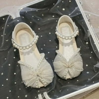 DMQupv djevojke sandale veličine biserne mary jane cipele balerina sa satenskim gležnjanjem za vjenčane