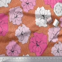 Soimoi Moss Georgette Tkanina karanfil cvjetni ispis tkanina sa dvorištem