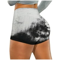 Zlekejiko kratke hlače trčanje naborani džepovi biciklističke hlače yoga ženski tie-dye fitness strijela