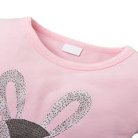 PBAEM Baby Girls 0-18 meseci dugih rukava zečje prste duksere Top hlače Outfit setovi