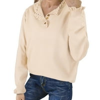 Kiplyki ženska jesenska košulja bavi udobnim dugmem Flouncunclover pulover Puno boje navratnik dugih rukava bluza s dugim rukavima majica