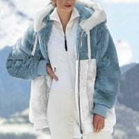 CLlios Fashion Women Warm Fau kaput jakna Zimski patentni patentni paket dugih rukava