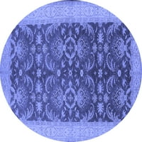 Ahgly Company u zatvorenom okrugli orijentalno plavo tradicionalne prostirke područja, 7 'runda
