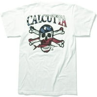 Calcutta Crwbl crvena, bijela, plava zastava T majica Bijeli kratki rukav LG