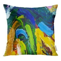 Bež modernog ulja na fragmentu moje boje apstraktne fokusiranje četkica za plavu jastuk jastučni jastuk