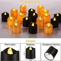 Zlatne beševne zavjetne svijeće Crne svjetlucave LED tealights