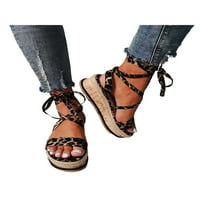 Audebanski ženski ljetni Espadrille sandale čipke čipke sandale za gležnjeve veličine 4-12