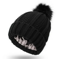Cuoff šeširi Žene Skijanje Plush Moda Držite tople zimske kape Pleteni pamučni šešir crni pamuk