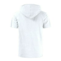 Majica za muškarce Travel Lanen kapuljač za kratkovanje kratkih rukava majica bijela m