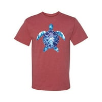 Morska kornjača Tie Dye Art Liver Lover Muška grafička majica, Vintage Heather Crvena, X-velika
