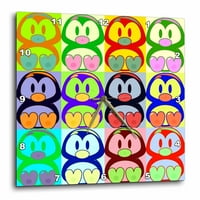 3Droza Cartoon Penguin Pop Art - Zidni sat, prema