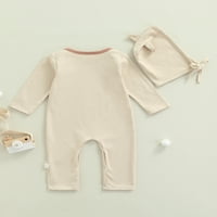 Nokpsedcb Baby Jomper Spring Fall Outfit Med Bear Print Tumpsorsi za djevojke Dječaci Lagana kafa 12