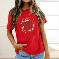 Ženski vrhovi prevelizirani grafički print TEE majica Labavi kratki rukav s okruglim vratom, casual