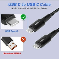Urban USB C do USB C kabel 1,65ft 100W, USB 2. TIP CUPLING kabel Brzi naboj za HTC Desire Pro, iPad