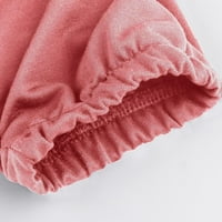 Odeerbi hlače za žene Trendy Ležerne prilike čvrste elastične strugove duge ravne hlače ružičaste