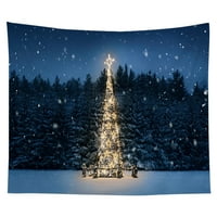 Sretan božićni tapiserija Xmas Tree Santa Claus Wall Art za pozadinu za fotografiranje pokrivač Početna