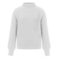 Jeseni džemperi za žene modne žene čvrsti dugi rukav pupove turtleneck-vrat casual džemper vrhovi klirens