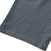 Muške plus pantalone za veličinu Ležerne prilike za crtanje pune boje pamučne i posteljine sportske kratke hlače siva 8