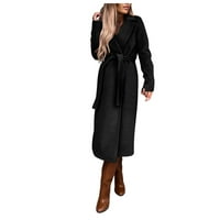 Ženski kaput ženska vuna tanka kaput jakna dame tanka dugačka odjeća modna odjeća