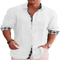 Paille Muška majica rever za bluzu za bluzu za vrat prema dolje vrhovi udobne radne tuničke košulje