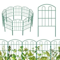 10-komadni ukrasni metalni vrtni panel za ogradu - čelični granični vrt i pejzažna ograda -24in 10ft - zelena