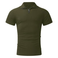 Modni muškarci Majice Slobodno vrijeme Sportska fitness Solid Color Zipper Raglan rukav majica kratki