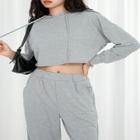 Žene Pajamas Set Loungeweb odjeća sa kapuljačom sa kapuljačom kapuljača i hlače, odijelo za spavanje