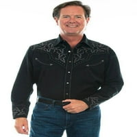 Scully kožna crna Longhorn vezena majica