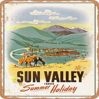Metalni znak - Sun Valley Idaho Ljetni odmor Vintage ad - Vintage Rusty Look