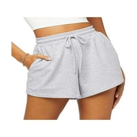SUNISERY Ženske kratke hlače Sportske labave pantalone Spring Opruga Ležerne džepove za izvlačenje elastičnim
