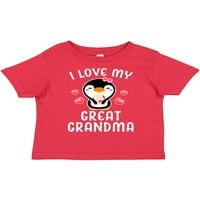 Inktastic volim svoju sjajnu baku sa slatkim pingvinom i srcima poklon toddler toddler djevojka majica