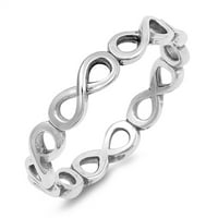 Eternity Infinity Spackible Promise Ring New Sterling Silver Band Veličina 11