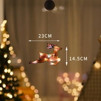 Božićni prikaz Viseći LED svjetlo Xmas Ornament Usisni čaše Baterija Početna Dekor