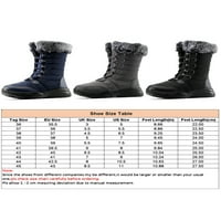 Zimske čizme za muškarce Ženske čizme za snijeg Udobne casual Plish Mid Calf Boot Hladno vrijeme Crno