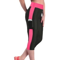 Ženski visoki struk Tummy Control Yoga Workout Capris gamaše Side Pocketsyoga hlače za žene sa džepovima