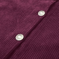 IOPQO jakne za žene ženske košulje s dugim rukavima Flannel rever gumb niz džepne vrhove jakna za jaknu