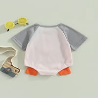 Dojenčad Baby Boy Girl Ljeto odijelo Kratki rukav Crew vrat waffle romper colorblock crtani patka Onege
