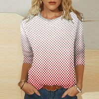 Jsaierl ženski rukav na vrhu ljetnih casual okruglih vrata T majice Grafički kombinirani bluze tunika