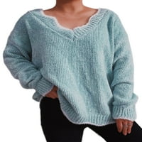 Paille dame dugih rukava pletena pletena džempera, casual salon salona, ​​džemper vrhovi pulover pulover