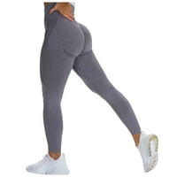 Dyfzdhu Stretchy joga hlače za žene čista boja -prilivanje sportskih fitnesa koji rade visoke struke