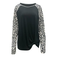 Ležerni vrhovi za žensku košulju s dugim rukavima Leopard majica s dugim rukavima Kink Hem Jacket casual
