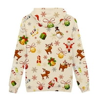 Awdenio Hoodies za Clearence Clear Plus Veličina Ležerni božićni džemper Fleece digitalni ispis s kapuljačom