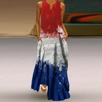 Patriotska haljina za Dan žena Nezavisnost Američka neovisnost Dan Casual Labavi ispisani haljina za