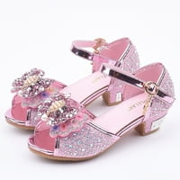 Francuska Dimple Toddler Kids Girls Pearl Butterfly-čvor Kristalne cipele sa jednom princezom Sandale