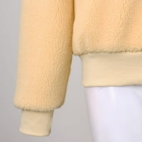 Ženske jakne Ležerne prilike zadebljane imitacije janjeće vunene rever sa labavim džepovima