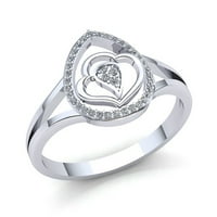 Prirodno 0,5ct okrugli rez Diamond Dame Bridal Leaf Angažman Fancy Ring Solid 10k ruža, bijela ili žuta